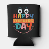 Colorful Happy Teachers Day Funny Face Blikjeskoeler (Achterkant)