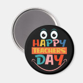 Colorful Happy Teachers Day Funny Face Magneet (Voorkant / Achterkant)
