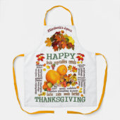 Colorful Happy Thanksgiving Apron Schort (Voorkant)