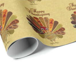Colorful Happy Thanksgiving Turkije Cadeaupapier