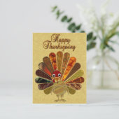 Colorful Happy Thanksgiving Turkije Feestdagenkaart (Staand voorkant)