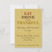 Colorful Happy Thanksgiving Turkije Kaart (Achterkant)