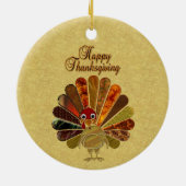 Colorful Happy Thanksgiving Turkije Keramisch Ornament (Achterkant)