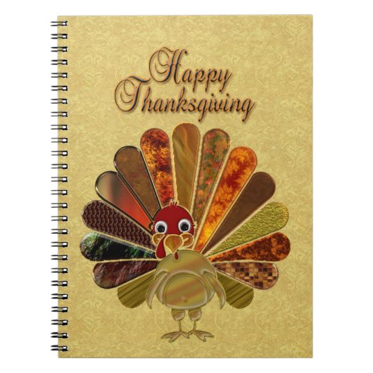 Colorful Happy Thanksgiving Turkije Notitieboek (Voorkant)