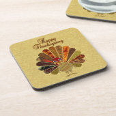 Colorful Happy Thanksgiving Turkije Onderzetter (Linkerzijde)