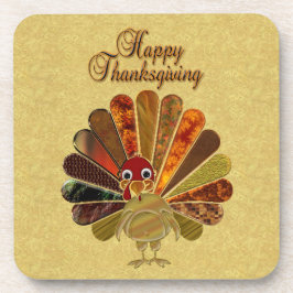 Colorful Happy Thanksgiving Turkije Onderzetter