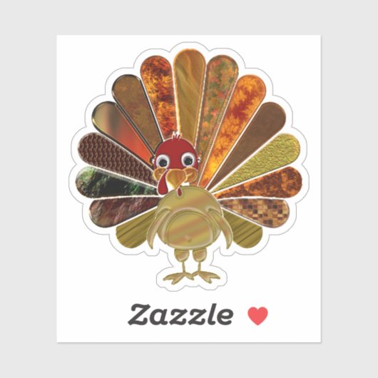 Colorful Happy Thanksgiving Turkije Sticker (Vel)