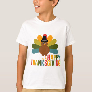 Colorful Happy Thanksgiving Turkije T-shirt