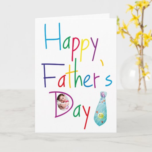 Colorful Happy Vaderdag Kaart (Gele Bloem)