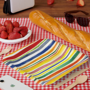 Colorful happy waterverf sripes papieren bordje