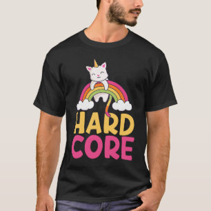 Colorful Hardcore Punk regenboogkat Unicorn Unicat T-shirt
