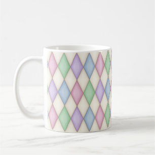 Colorful Harlequin Diamond Check Pattern Koffiemok