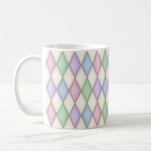 Colorful Harlequin Diamond Check Pattern Koffiemok (Links)