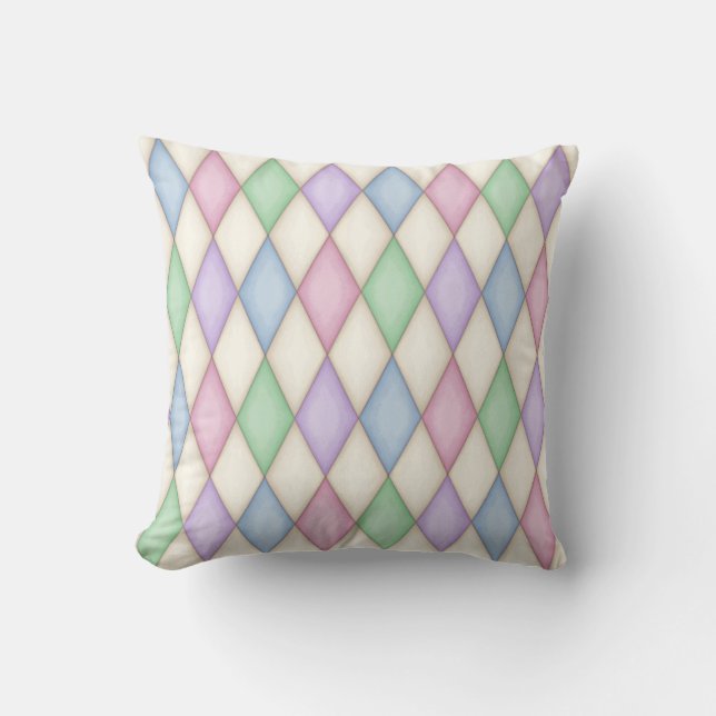 Colorful Harlequin Diamond Check Pattern Kussen (Voorkant)