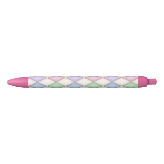 Colorful Harlequin Diamond Check Pattern Zwarte Inkt Pen (Voorkant)