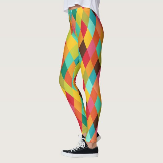 Colorful Harlequin Diamond Pattern-Leggings Leggings (Links)