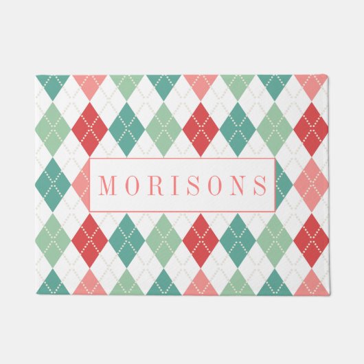 Colorful Harlequin Geometric Pattern Deurmat (Voorkant)