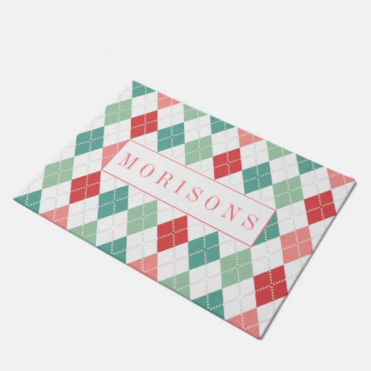 Colorful Harlequin Geometric Pattern Deurmat (Schuin)