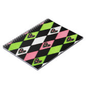 Colorful Harlequin Print met Roos Hearts Notitieboek (Linkerzijde)