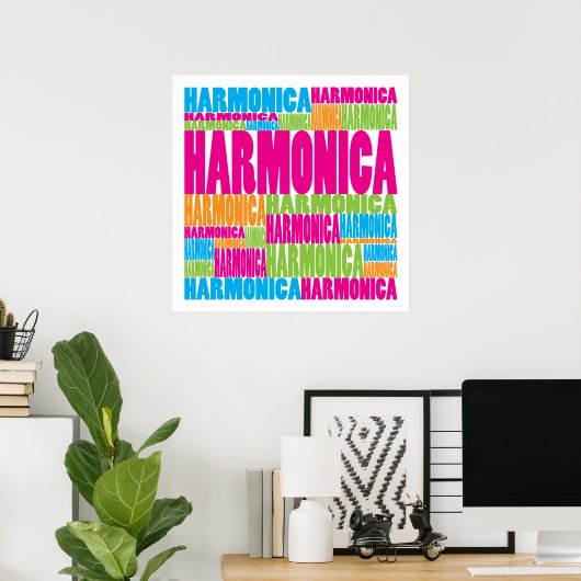 Colorful Harmonica Poster (Thuiskantoor)