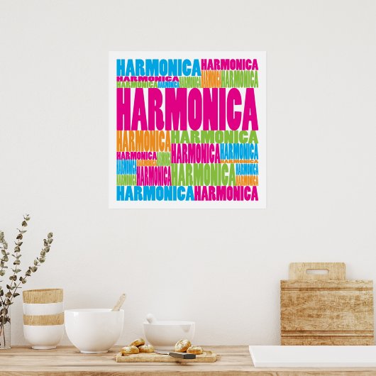 Colorful Harmonica Poster (Keuken)