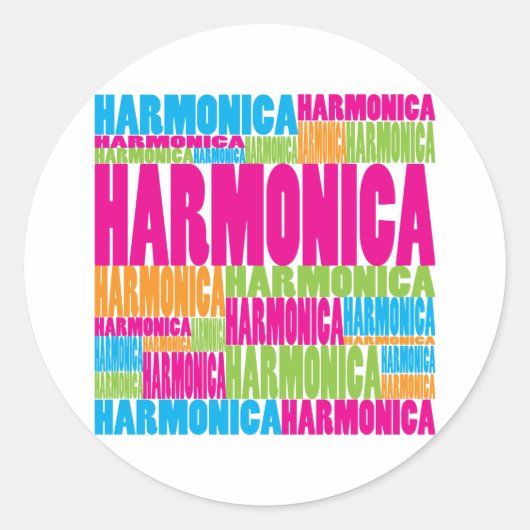 Colorful Harmonica Ronde Sticker (Voorkant)