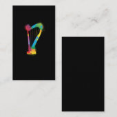 Colorful Harp Retro Music Lover Harpist Visitekaartje (Voorkant / Achterkant)