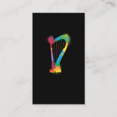 Colorful Harp Retro Music Lover Harpist Visitekaartje (Voorkant)