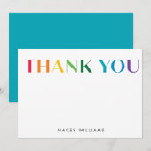 Colorful Hartelijk dank Kaart Gepersonaliseerde ar (Voorkant / Achterkant)