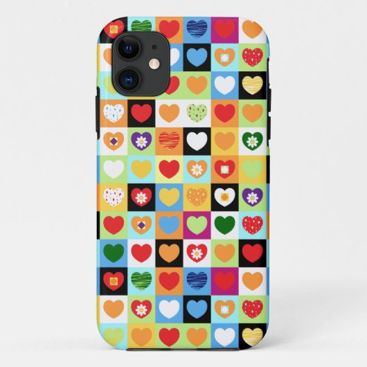 Colorful harten, iPhone case (Achterkant)