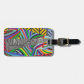 colorful hatches and herringbone collage  bagagelabel (Voorkant horizontaal)