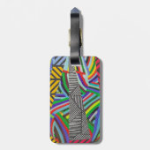 colorful hatches and herringbone collage  bagagelabel (Achterkant verticaal)