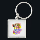 Colorful Have A Good Day Smiley Flower Cute Positi Sleutelhanger<br><div class="desc">Brighten your day with this colorful “Have A Good Day” keychain! This cute and cheerful design features happy smiley faces, playful flowers, and vibrant retro colors that spread positive vibes everywhere you go. Perfect for keys, backpacks, or as a small gift for friends, family, students, or coworkers. A fun and...</div>