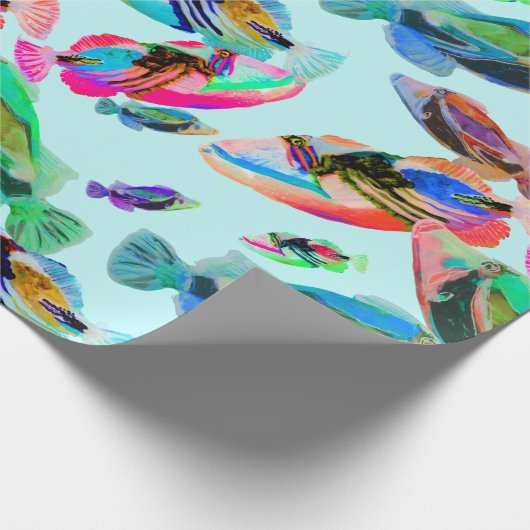 Colorful Hawaii State Fish Wrapping Paper Cadeaupapier (Hoek)