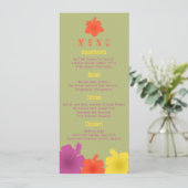 Colorful Hawaiian Hibiscus Wedding Menu (Staand voorkant)