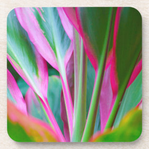 Colorful Hawaiian Plant Hard Plastic Onderzetter