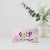 Colorful Healing Hands Energy Spiral Appointment Visitekaartje (Staand voorkant)