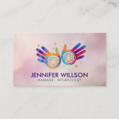 Colorful Healing Hands Energy Spiral Appointment Visitekaartje (Voorkant)