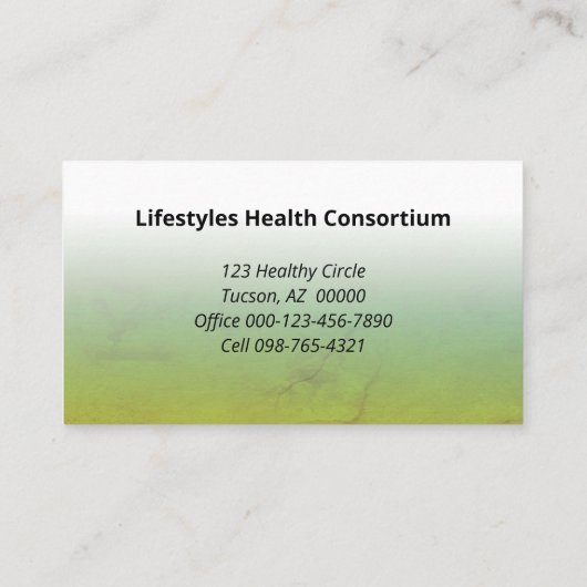 Colorful Healthy Life Professional Occupation Visitekaartje (Achterkant)