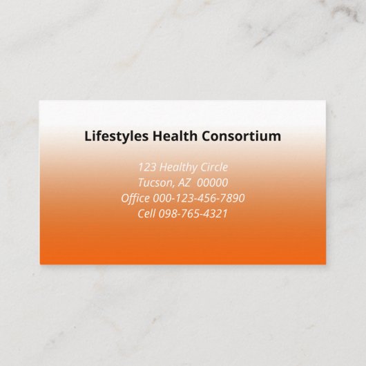 Colorful Healthy Life Professional Occupation Visitekaartje (Achterkant)