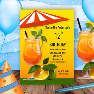 Colorful Healthy Summer Virtual Birthday Kaart