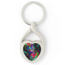 Colorful Heart Doodle Sleutelhanger