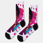 Colorful Heart Girl Socks – Cute Art Design Sokken (Links)