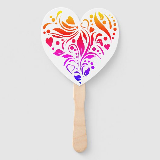 Colorful Heart Hand Fan Handwaaier (Achterkant)