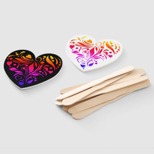 Colorful Heart Hand Fan Handwaaier (Niet-gemonteerd)