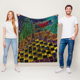 Colorful Heart Mosaic Fleece Deken
