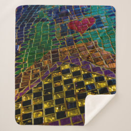 Colorful Heart Mosaic Sherpa Deken