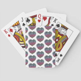 Colorful Heart Motif Pokerkaarten