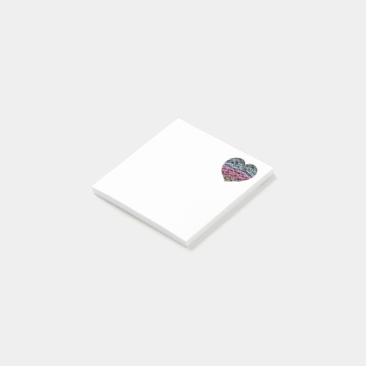 Colorful Heart Motif Post-it® Notes (Schuin)