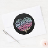 Colorful Heart Motif Ronde Sticker (Envelop)
